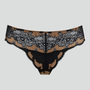 Satin & lace back knicker [Bronze/Black]