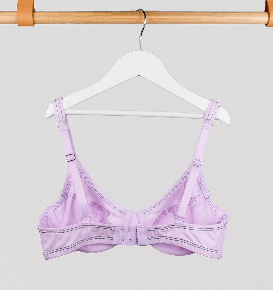 Cotton contour underwired plunge bra [Lilac] Bras The Pantry Underwear 