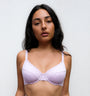 Cotton contour underwired plunge bra [Lilac] Bras The Pantry Underwear 