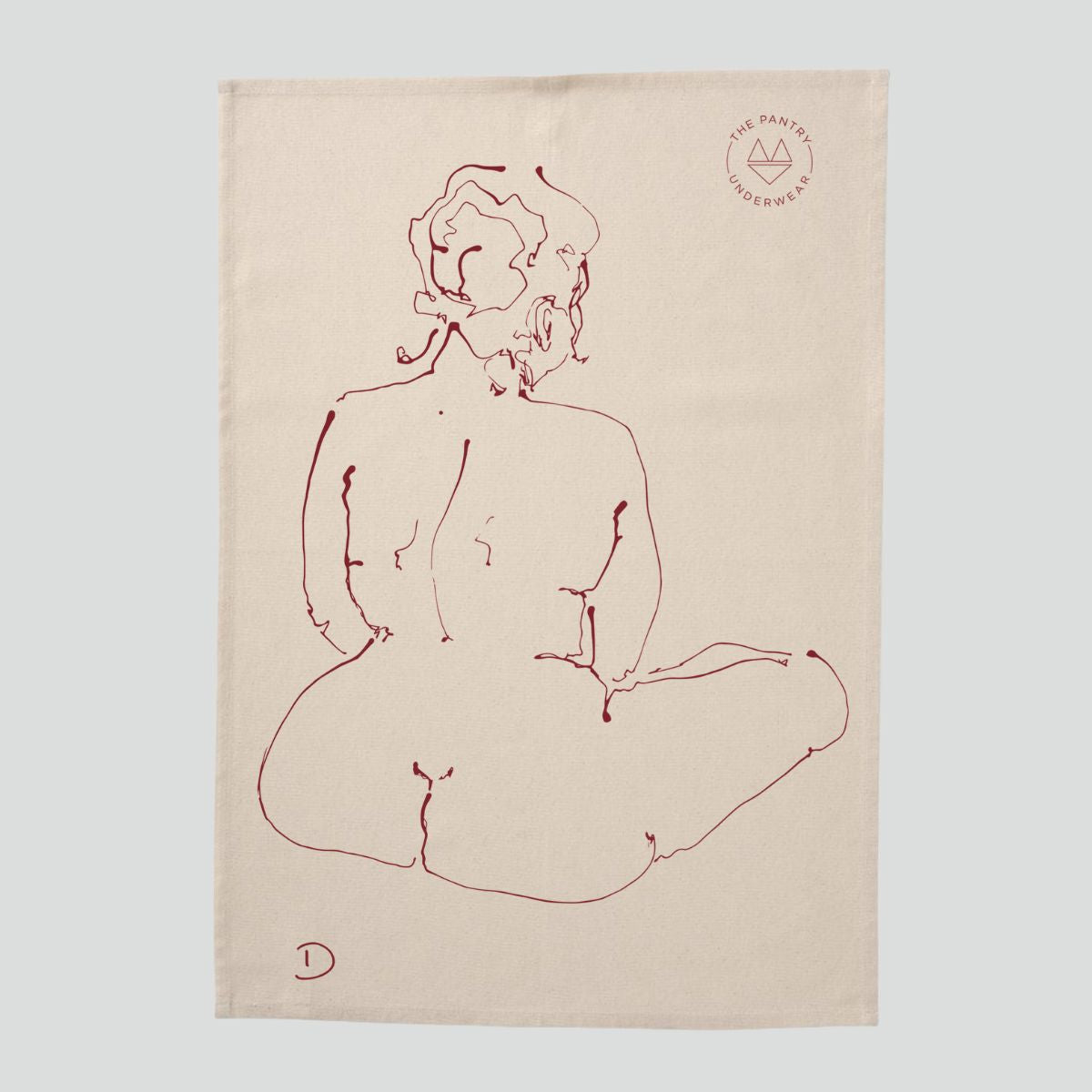 'Sketch & Sip' Unbleached Cotton Tea Towel - The Pantry Underwear x Izy Dixon Accessories The Pantry Underwear 