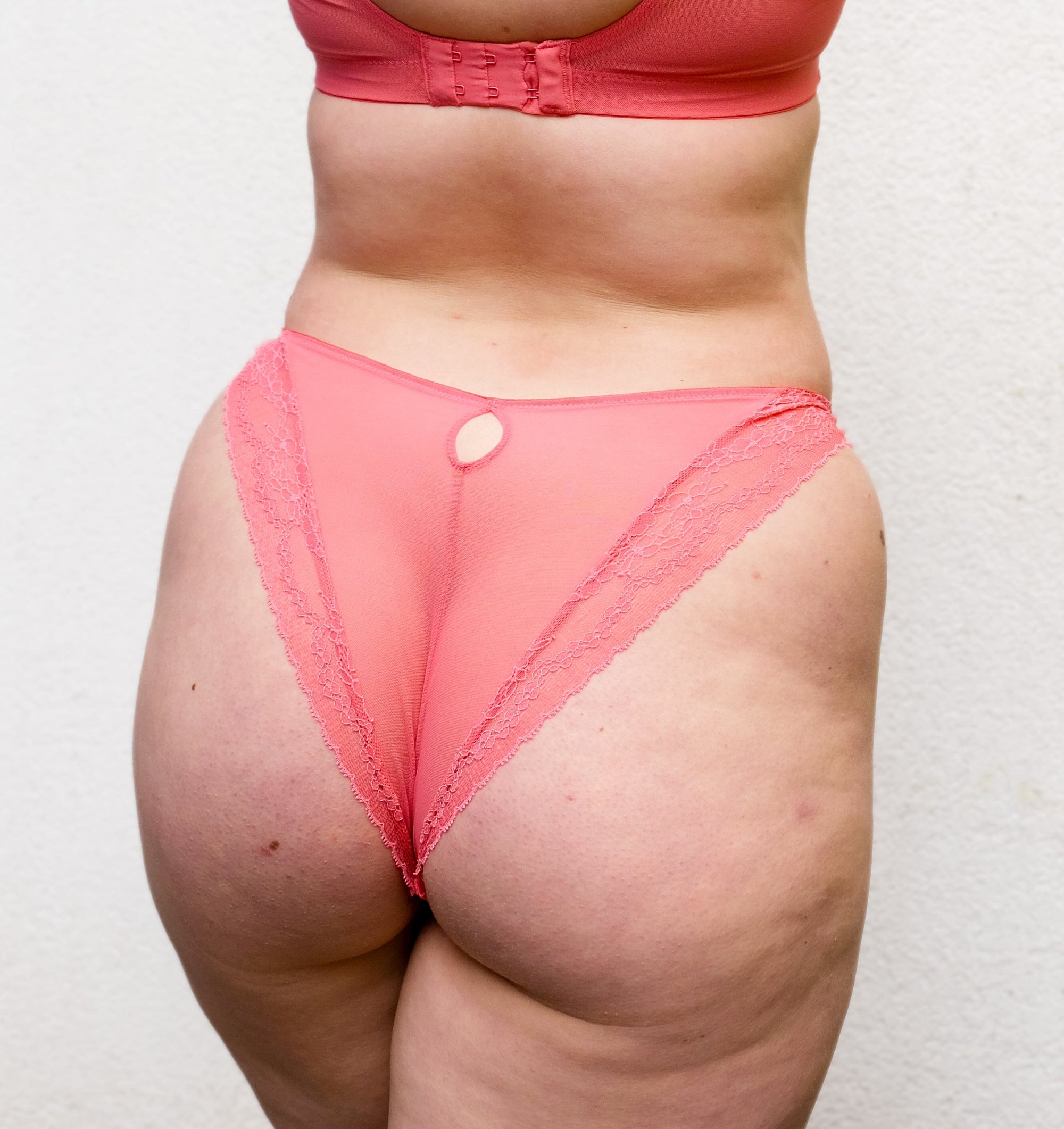 Floral lace tanga [Coral] Bottoms Panache 