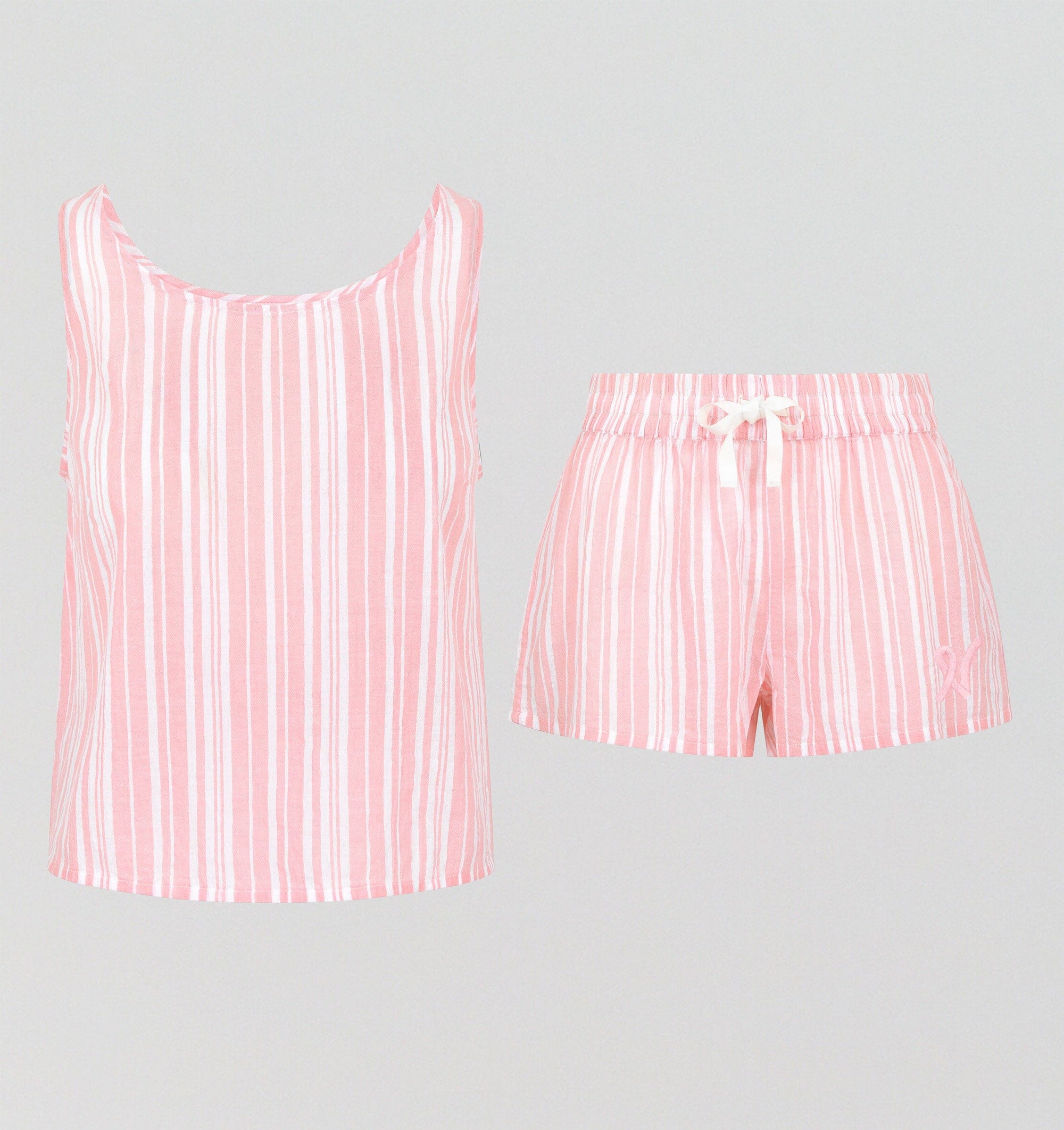 Cami & boxer sleep short set [Fondant Stripe] Sleep Nudea 