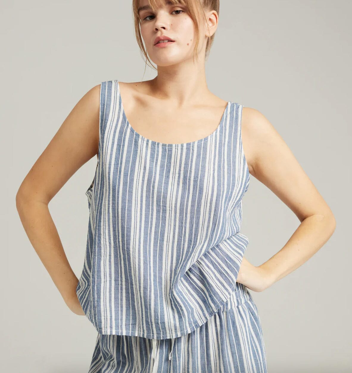 Tank & boxer sleep short set [French Blue] Sleep Nudea 