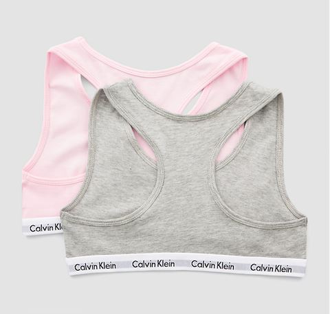 Girls cotton bralette 2pack [Pink/Grey] Bras Calvin Klein 