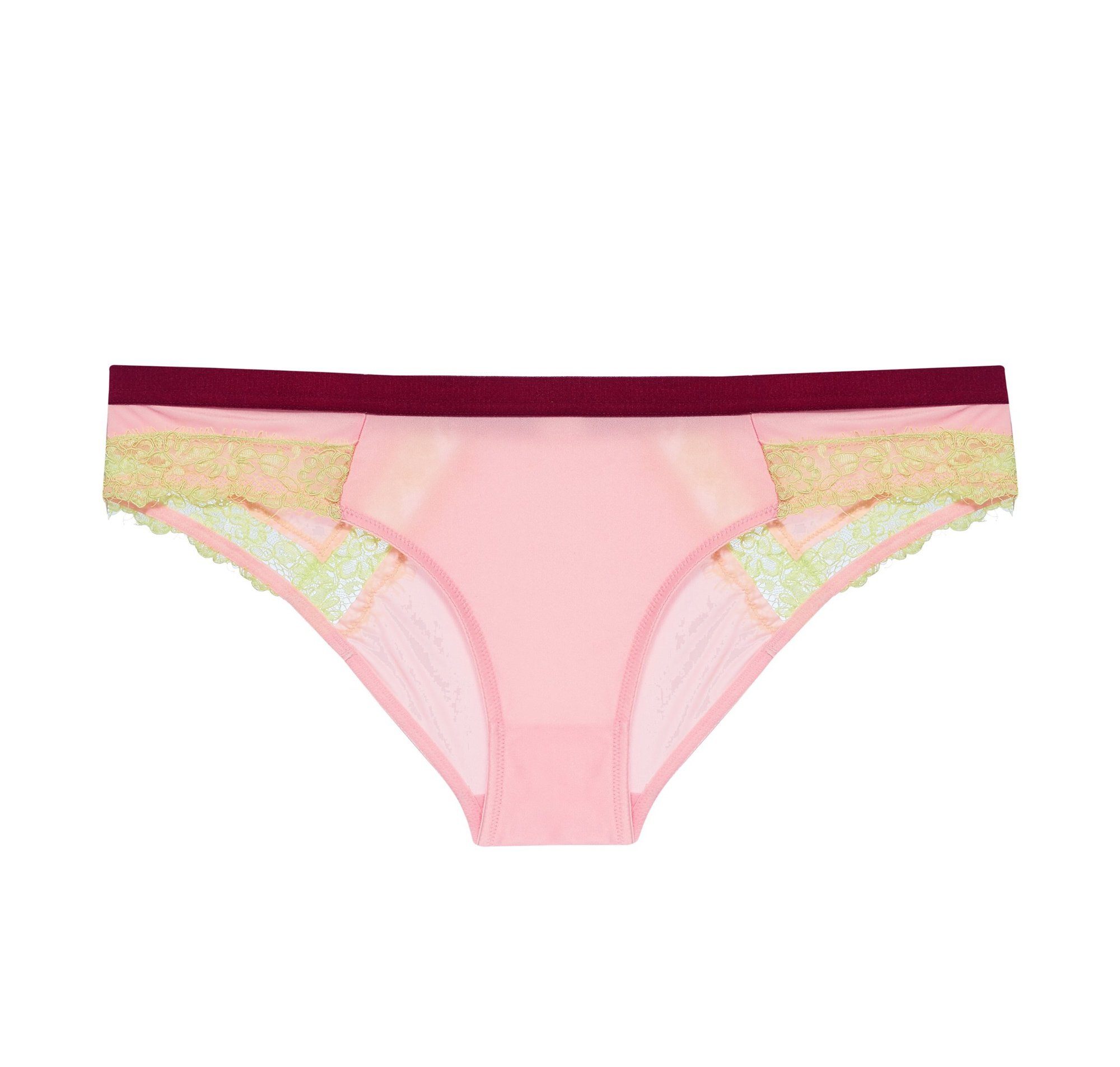 Blush satin & citrus lace low rise knicker Bottoms Dora Larsen extra-small 