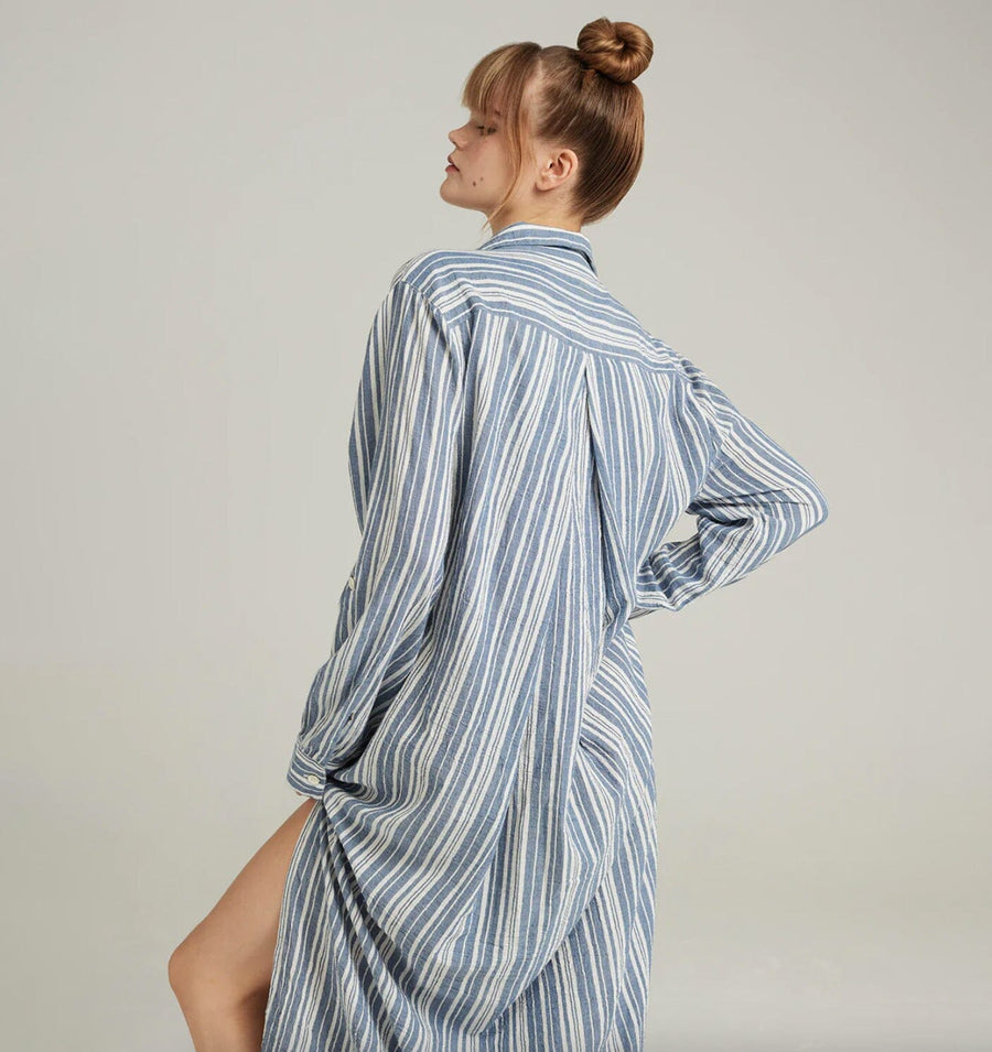 Floor length relaxed fit nightshirt [ French Blue] Sleep Nudea 