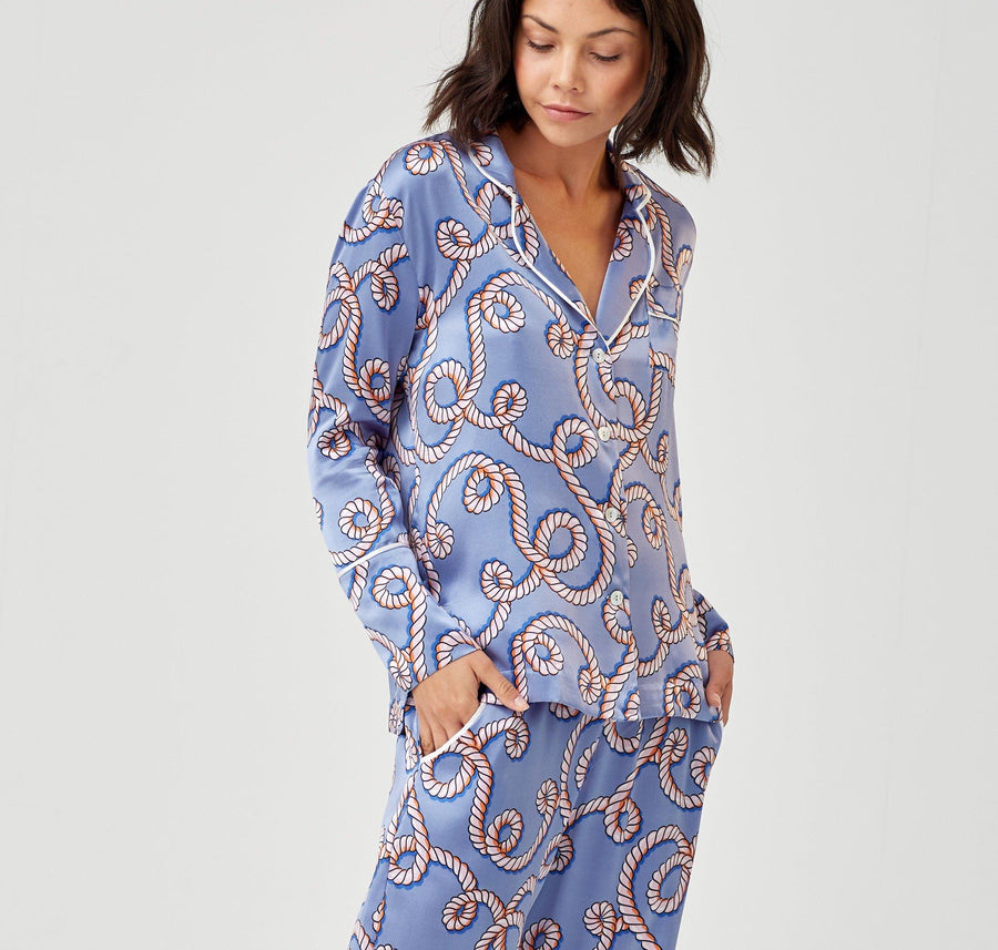 Silk pyjama shirt [Pale Rope] Sleep Hesper Fox extra-small 