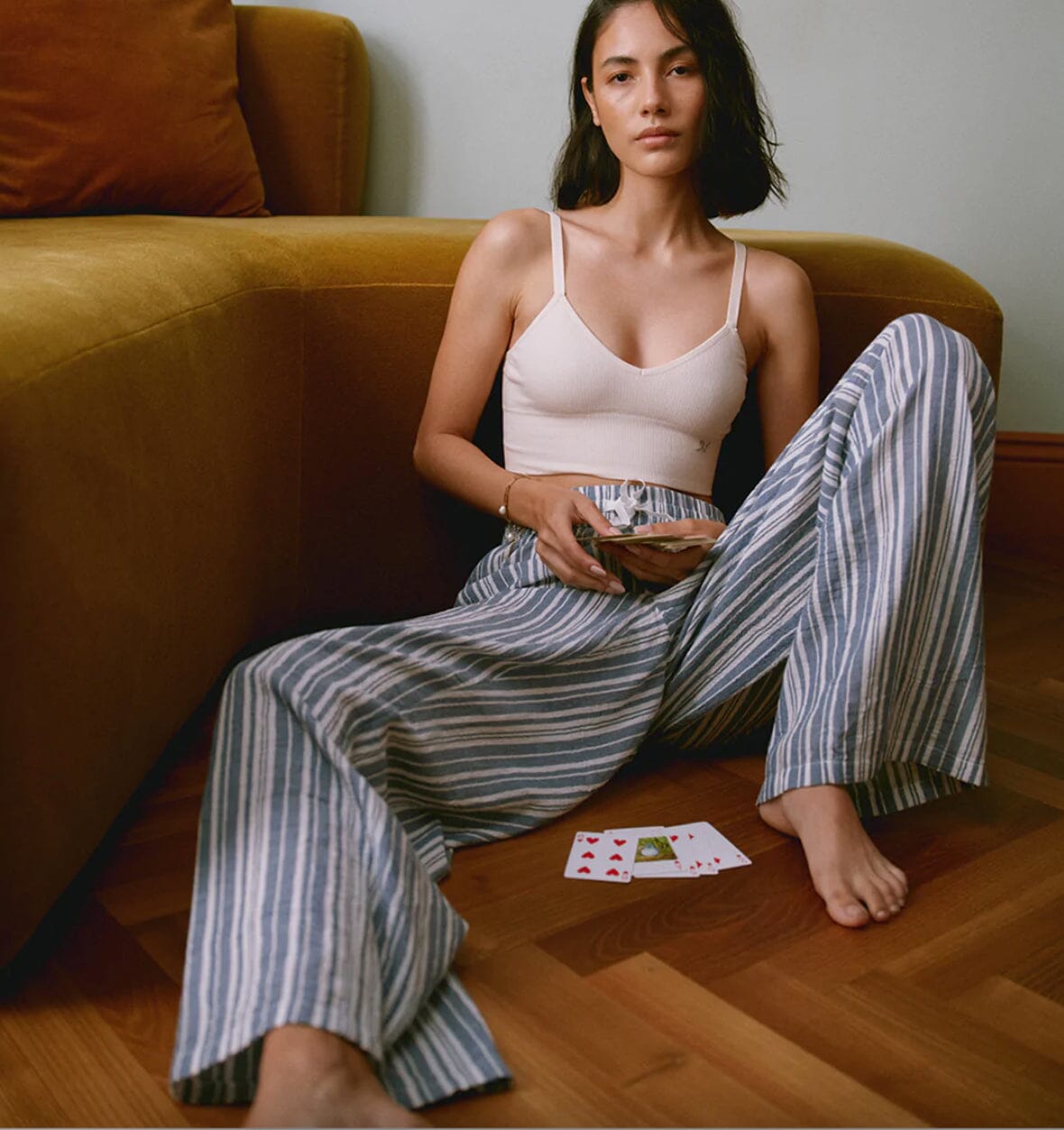 Relaxed fit long cotton pyjamas [French Blue] Sleep Nudea 