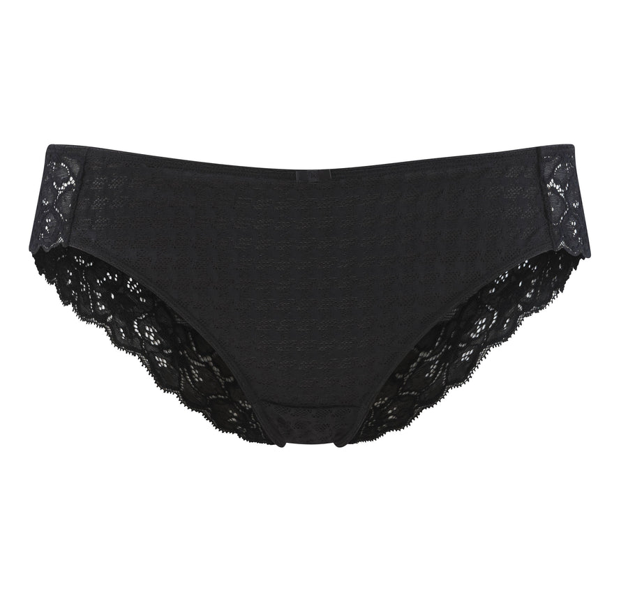 Houndstooth & floral lace french knicker [Black] Bottoms Panache 8 