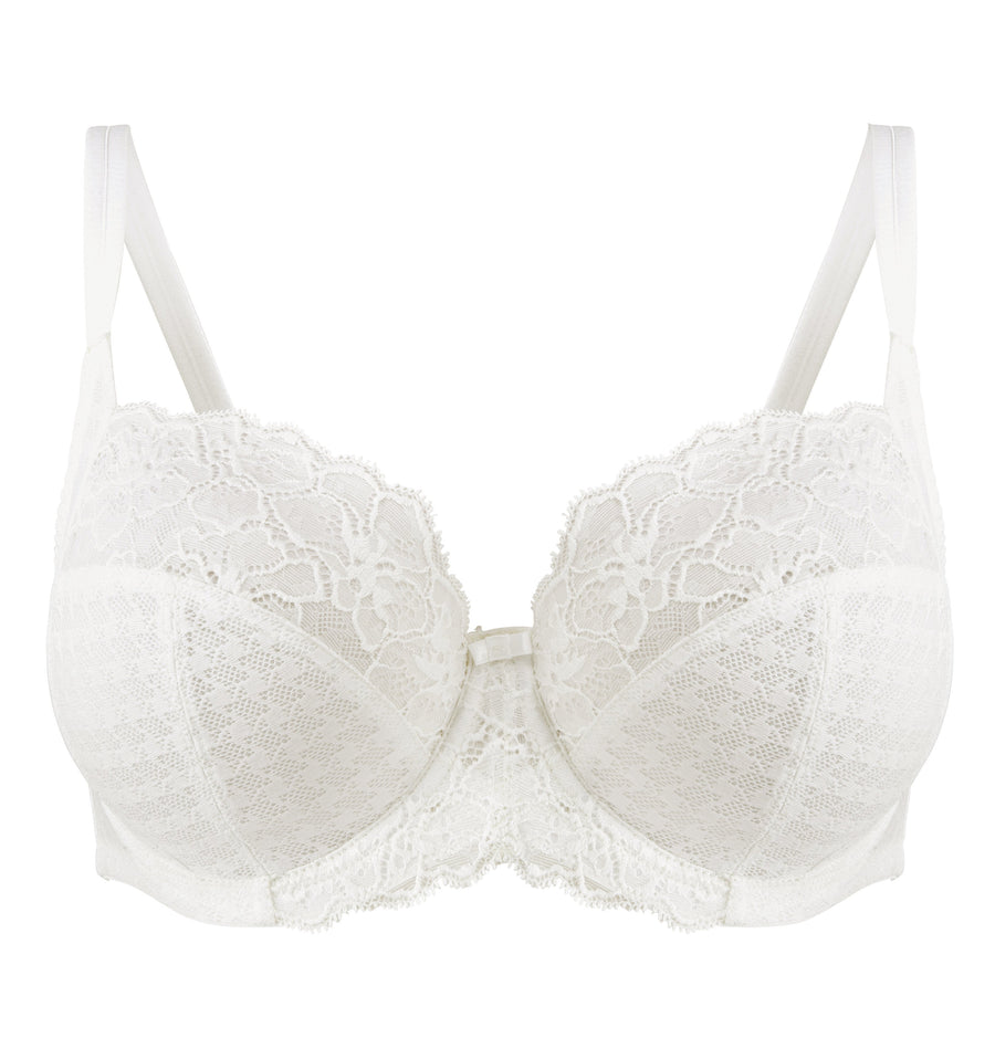 Houndstooth & floral lace balconette [Ivory] Bras Panache 30E 