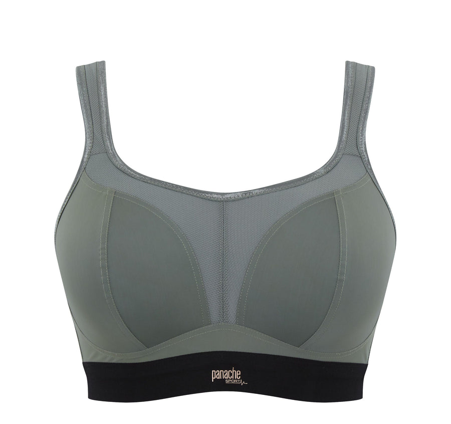 Non-wired shape sports bra [Khaki / Black] – The Pantry Underwear