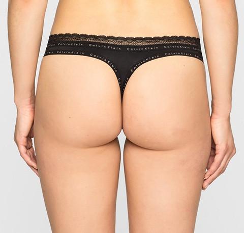Branded trim thong [Black] Bottoms Calvin Klein 