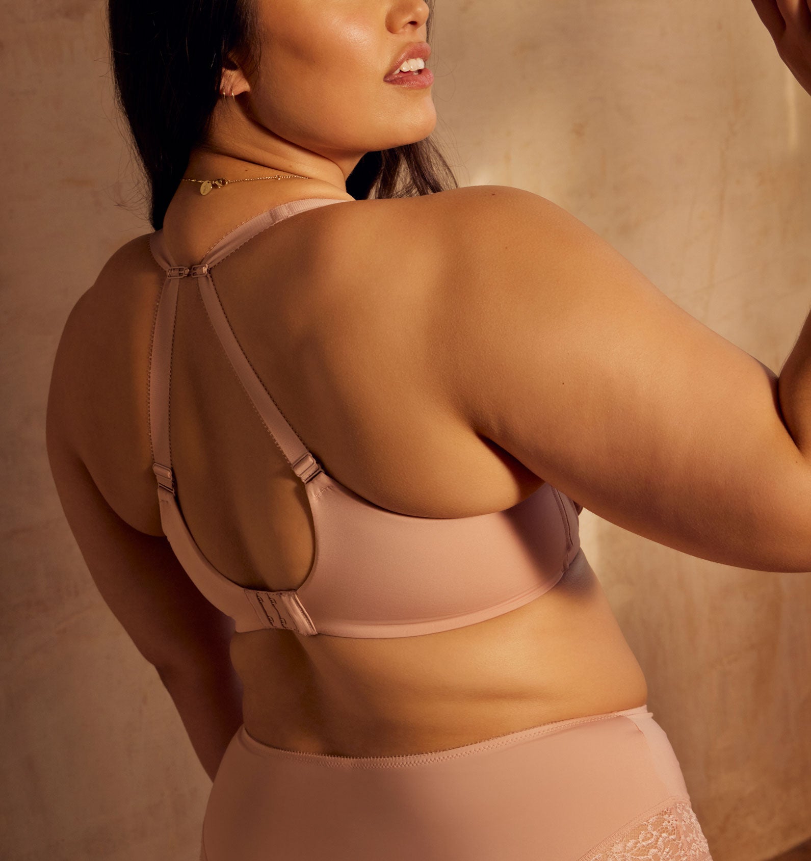 Floral lace & microfibre plunge [Soft Rose] Bras Panache 