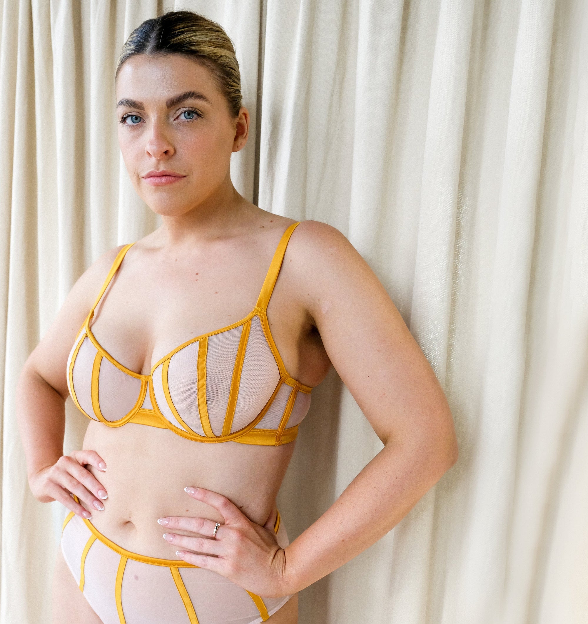 Satin contour balconette [Blush & Saffron] Bras The Pantry Underwear 