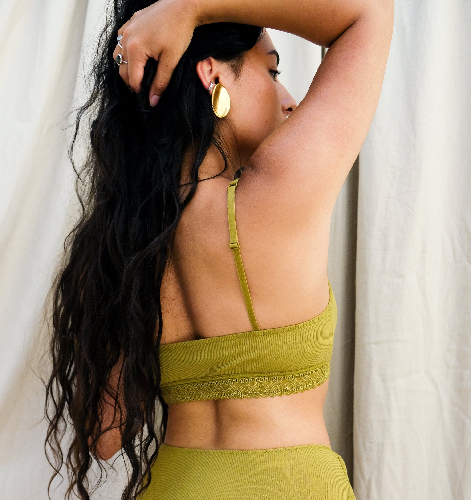 Ribbed modal &amp; cotton bandeau crop [Mangrove] Bras Simone 