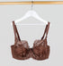 Houndstooth & floral lace balconette [Chestnut] Bras Panache 