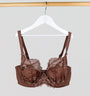 Houndstooth & floral lace balconette [Chestnut] Bras Panache 