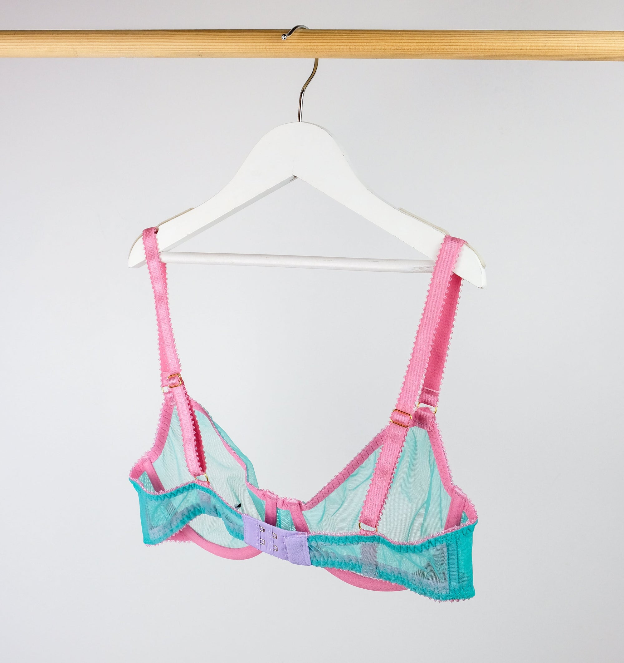 Turquoise mesh & peony underwire bra Bras Dora Larsen 