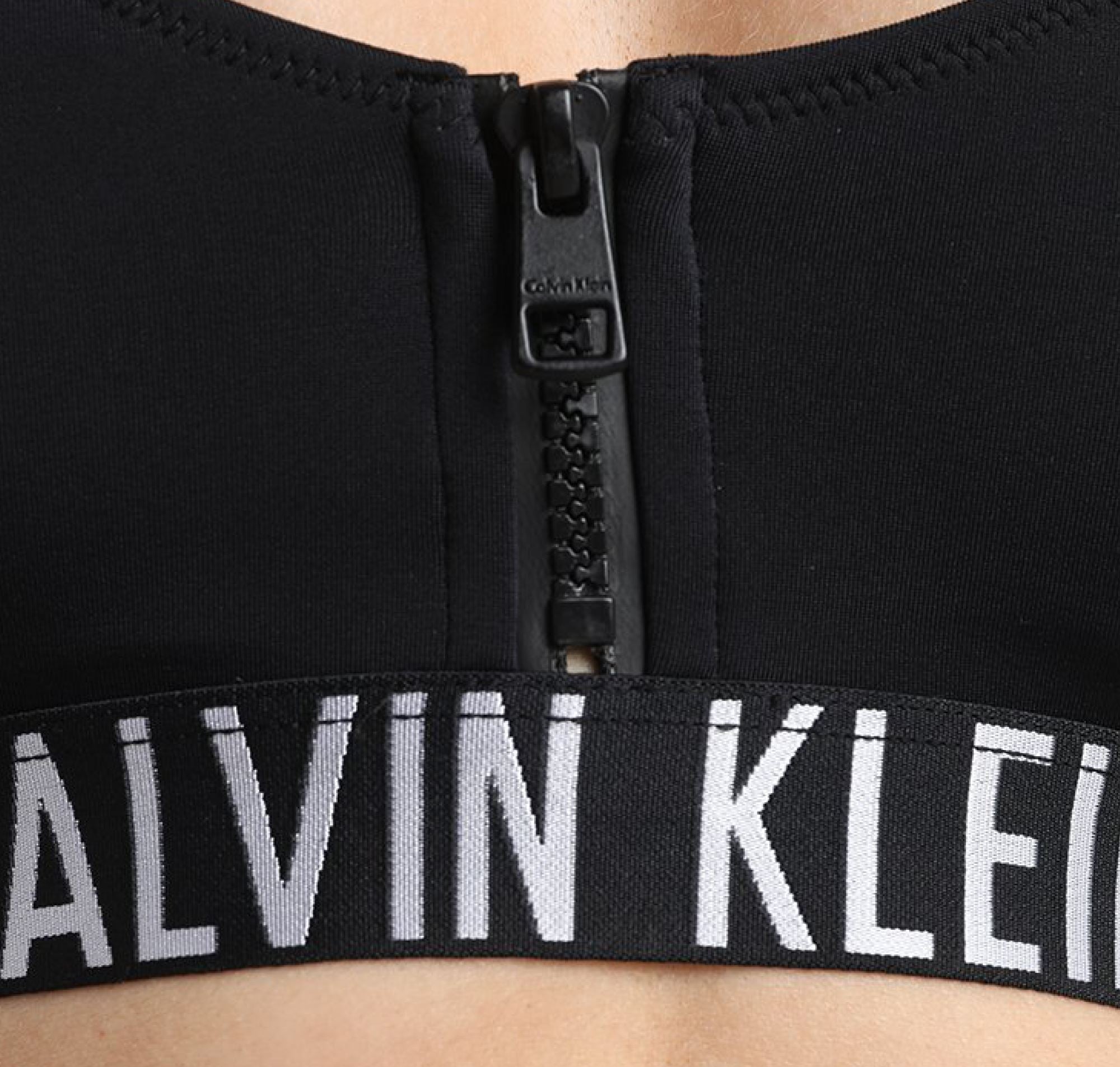 Zip bikini crop [Black] Swim Calvin Klein 