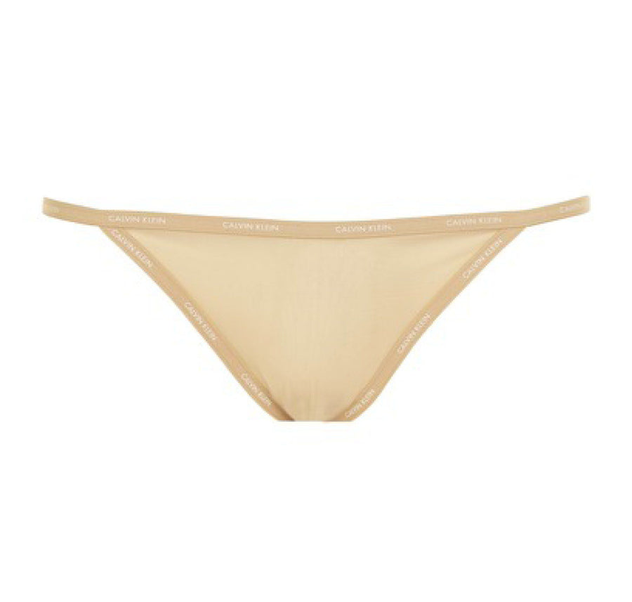 Sheer branded trim tanga [Beige] – The Pantry Underwear