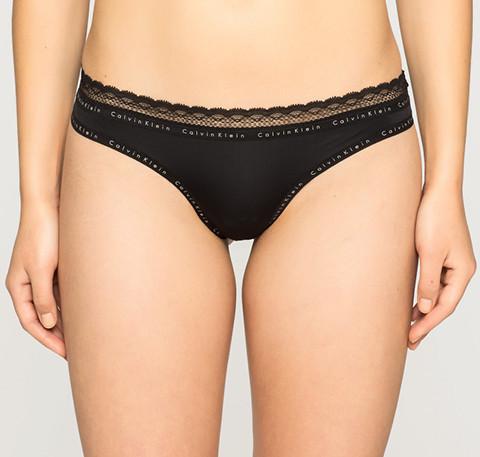 Branded trim thong [Black] Bottoms Calvin Klein 