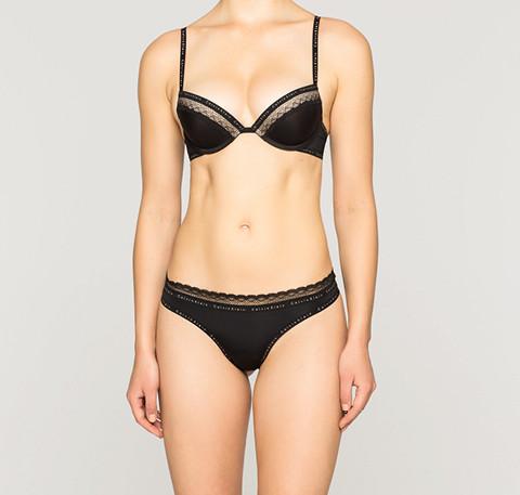 Branded trim thong [Black] Bottoms Calvin Klein 