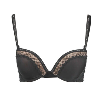 Branded trim push up bra [Black] Bras Calvin Klein 32A 