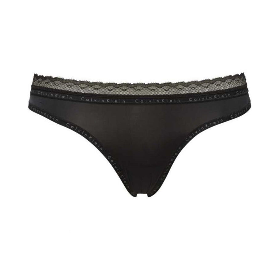 Branded trim thong [Black] Bottoms Calvin Klein small 