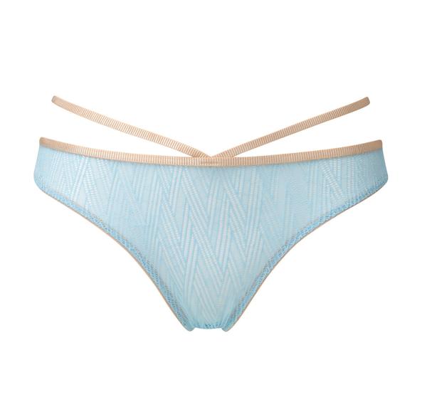 Geometric blue & blush thong Bottoms Lepel 6 