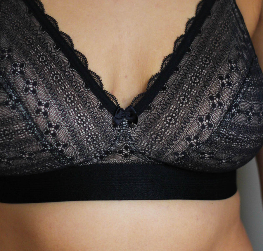 D+ lace triangle [Black] – The Pantry Underwear
