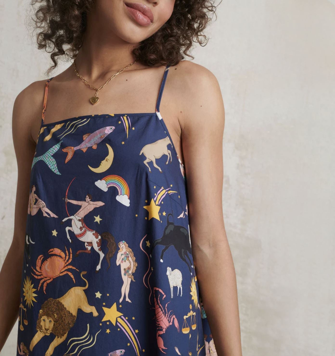 Constellations cotton slip dress Sleep Karen Mabon 