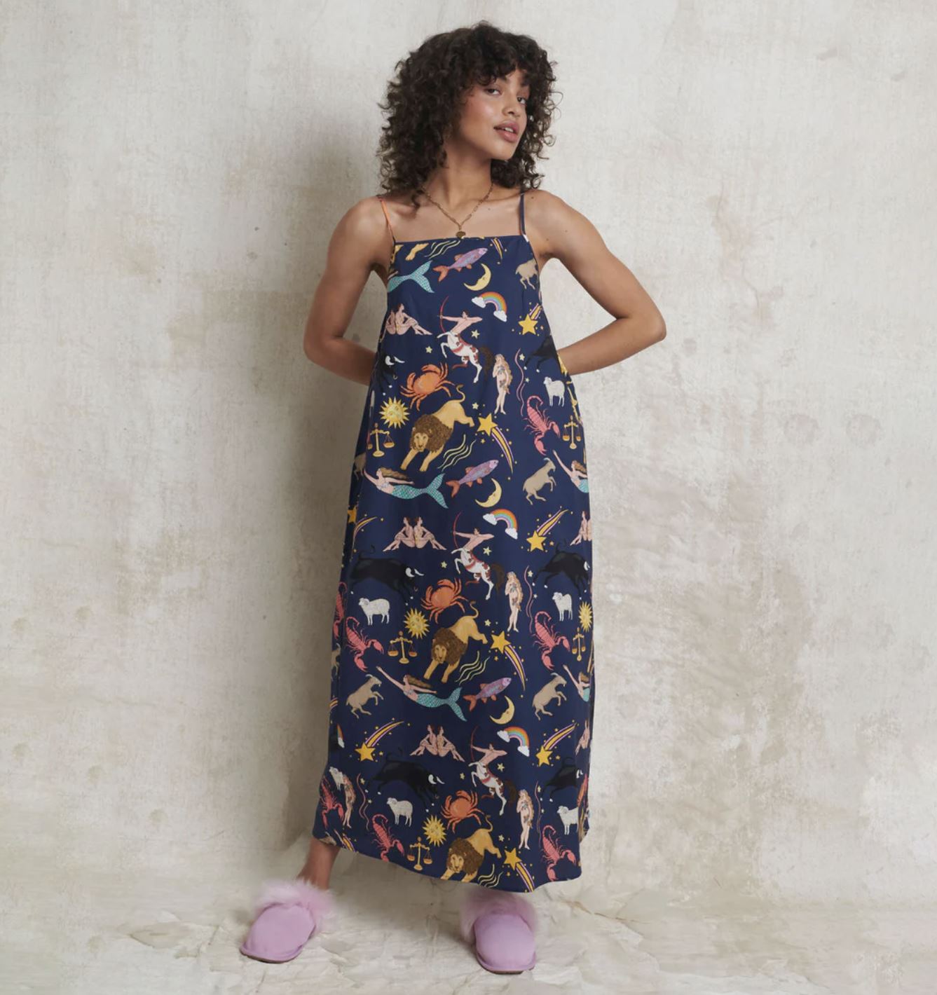 Constellations cotton slip dress Sleep Karen Mabon 