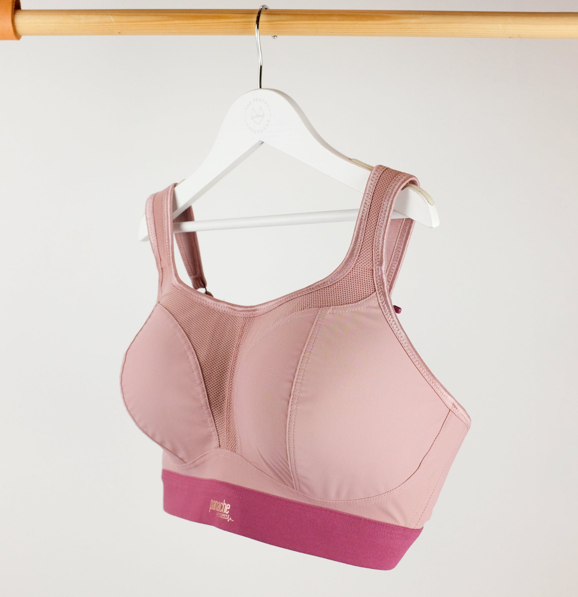 Non-wired shape sports bra [Taupe / Raspberry] Sport Panache 