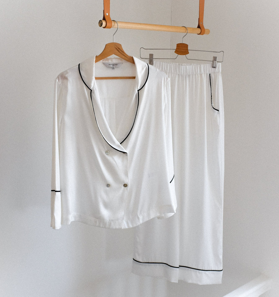 Silk double-breasted pyjama set [Ivory] Sleep Hesper Fox extra-small 