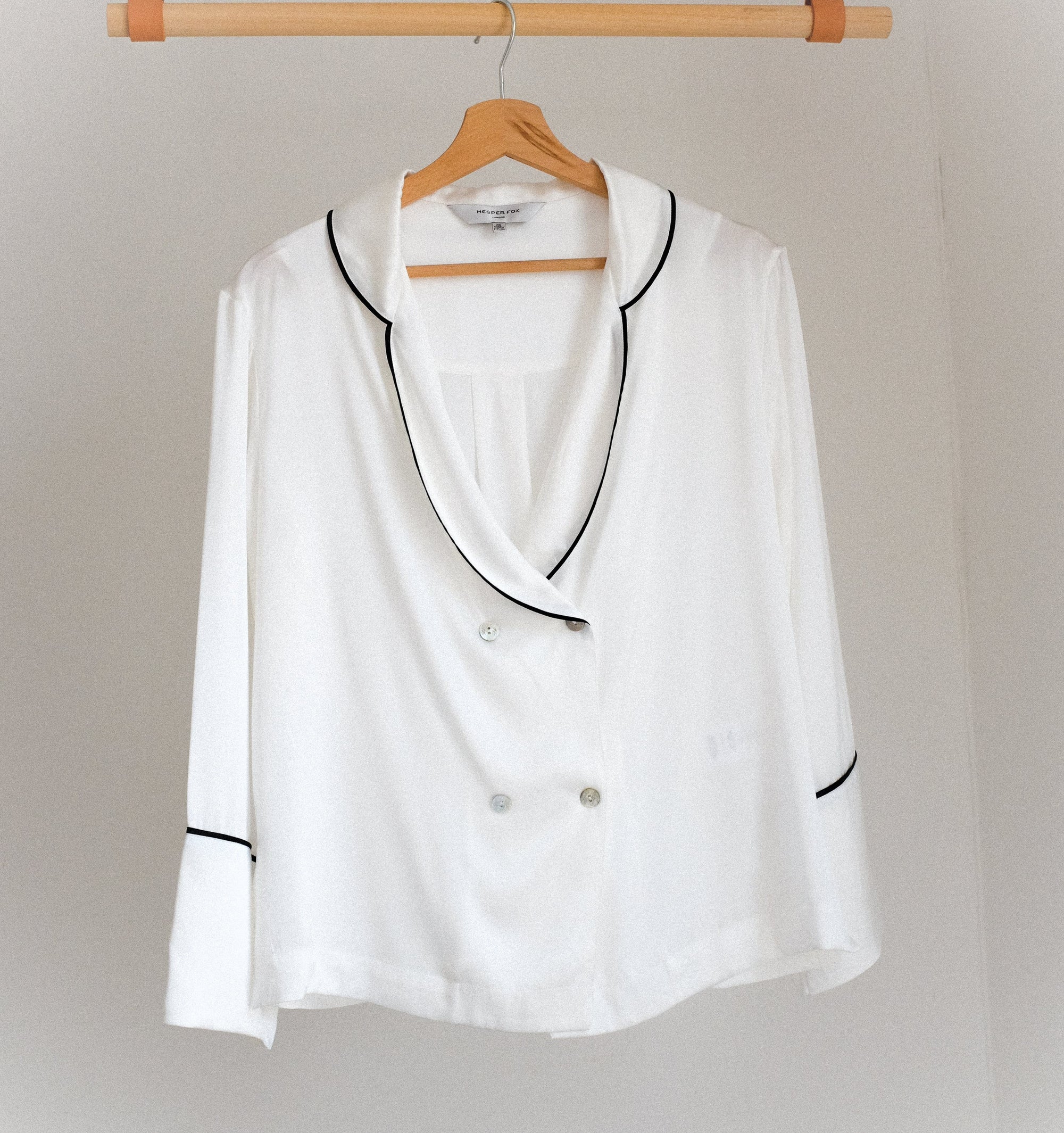 Silk double-breasted pyjama set [Ivory] Sleep Hesper Fox 