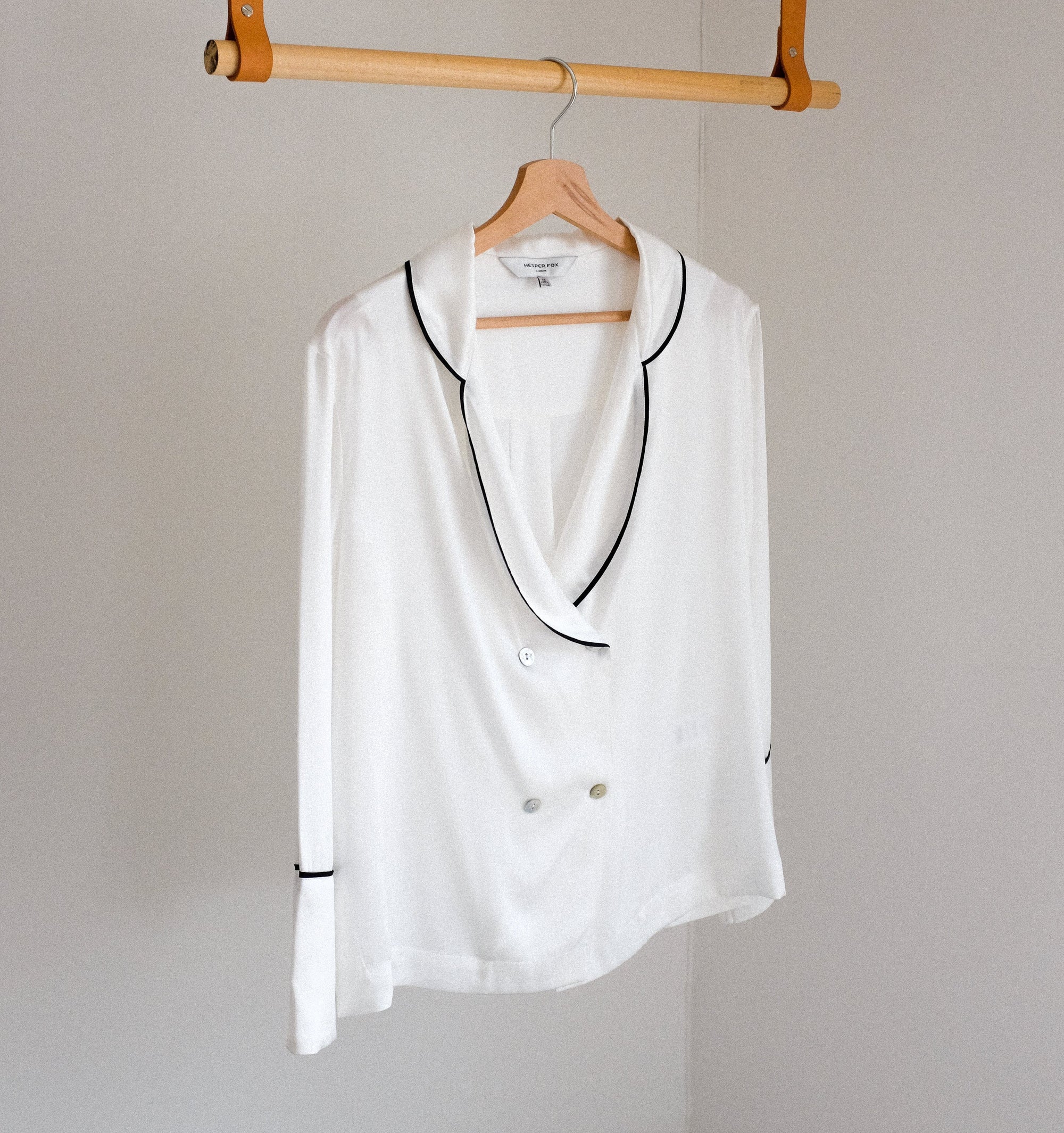 Silk double-breasted pyjama set [Ivory] Sleep Hesper Fox 