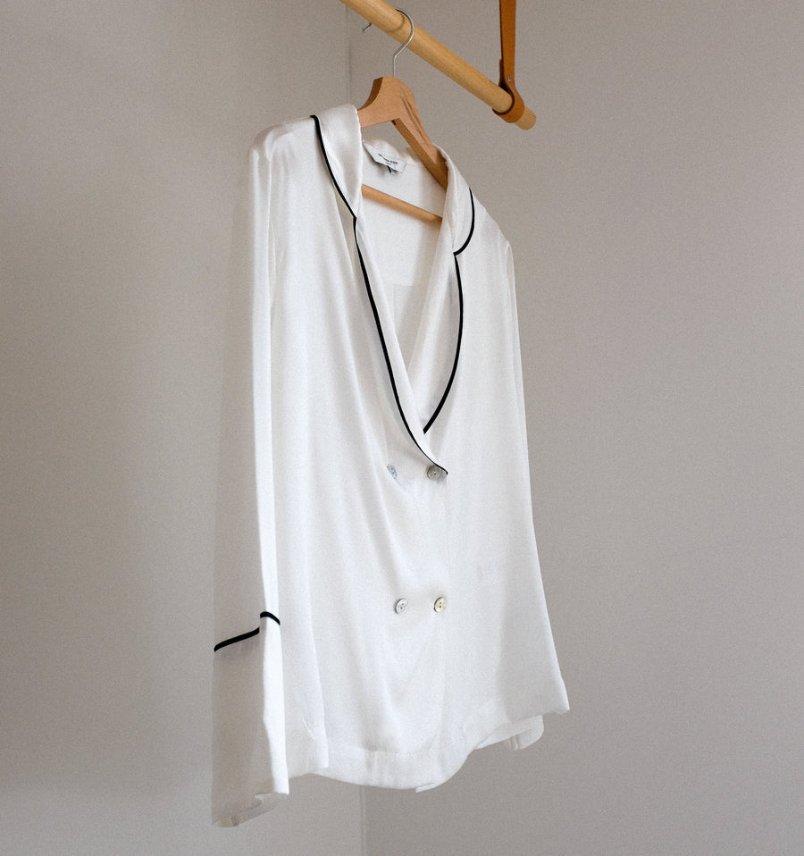 Silk double-breasted pyjama set [Ivory] Sleep Hesper Fox 