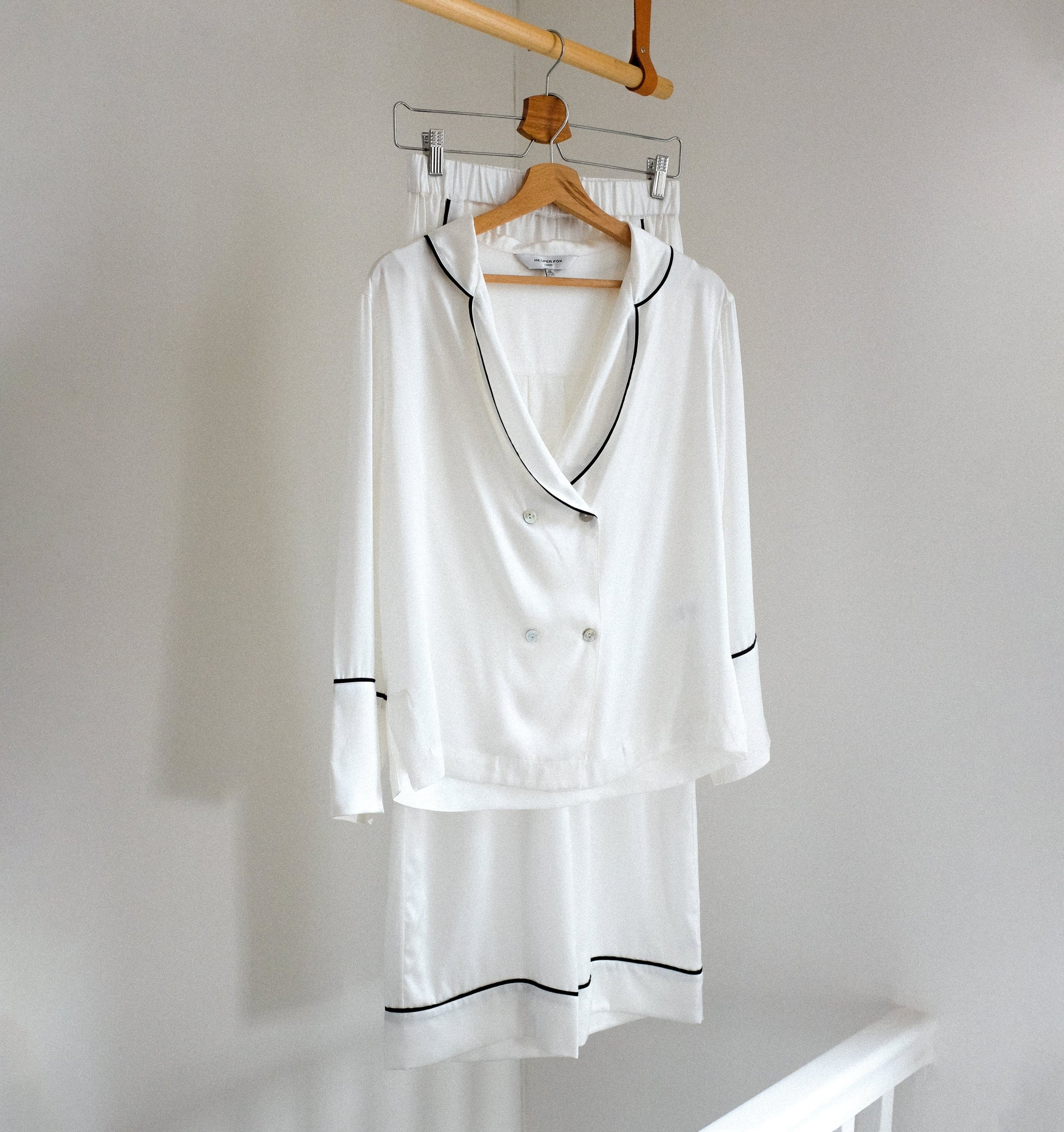 Silk double-breasted pyjama set [Ivory] Sleep Hesper Fox 
