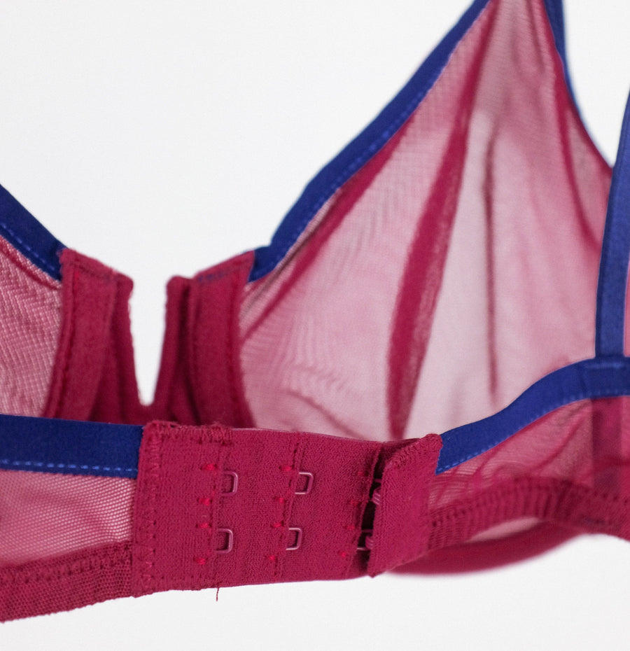 Mesh plunge bra [Cranberry] – The Pantry Underwear