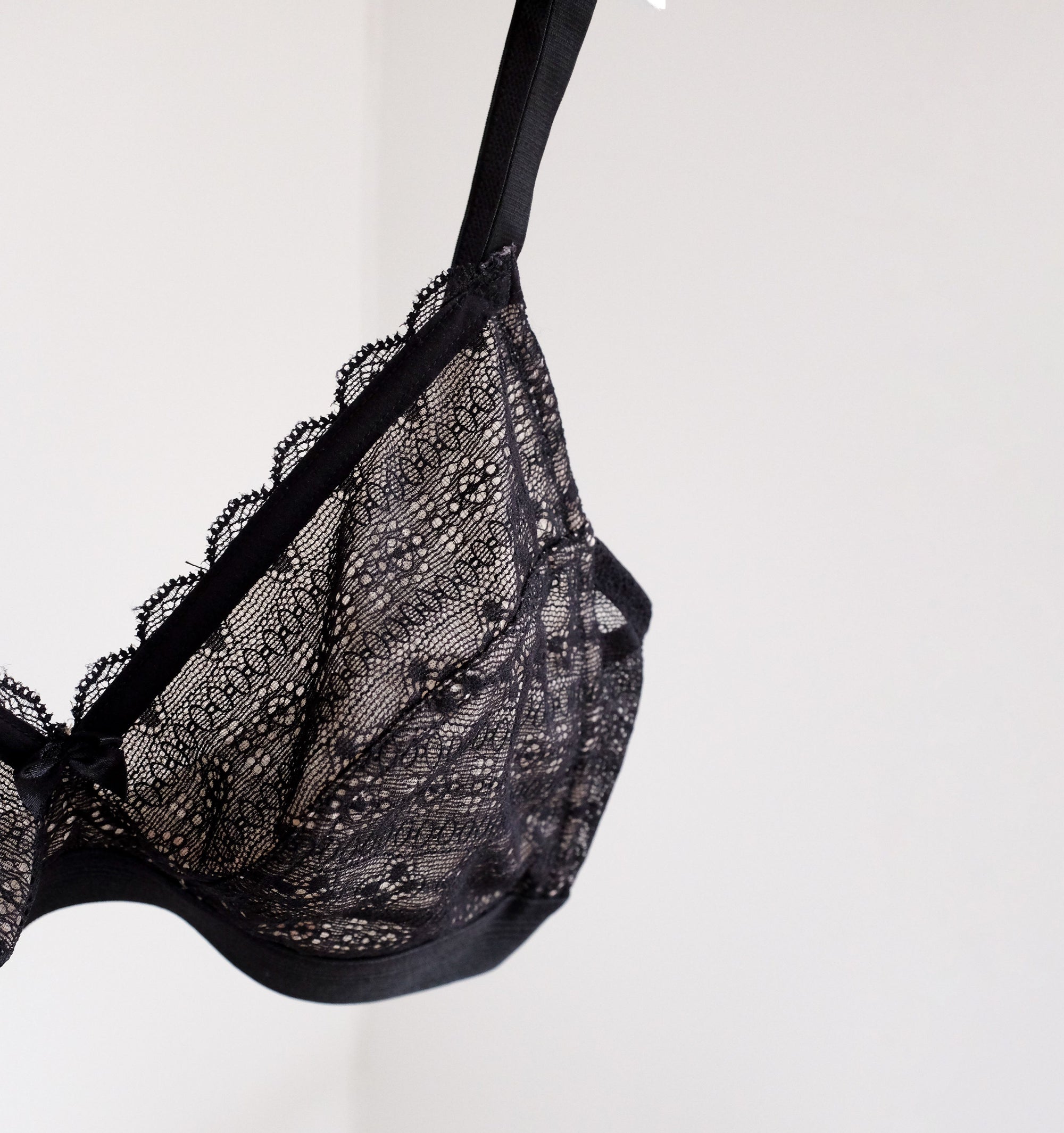 D+ lace triangle [Black] Bras Panache 