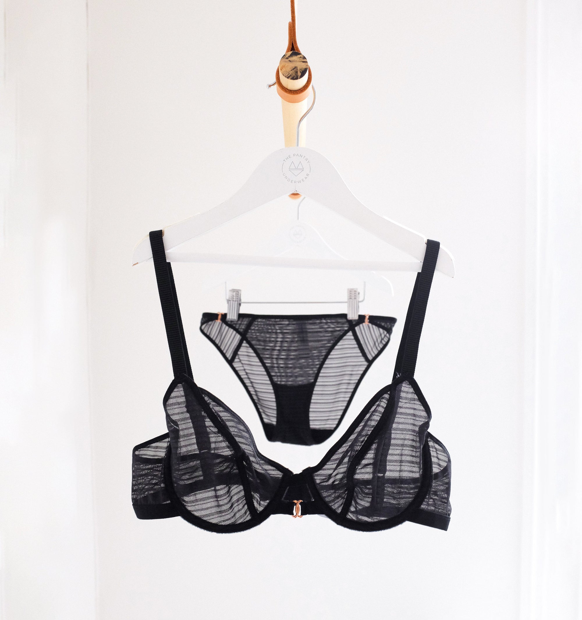 Line mesh bikini brief [Black] Bottoms Simone 