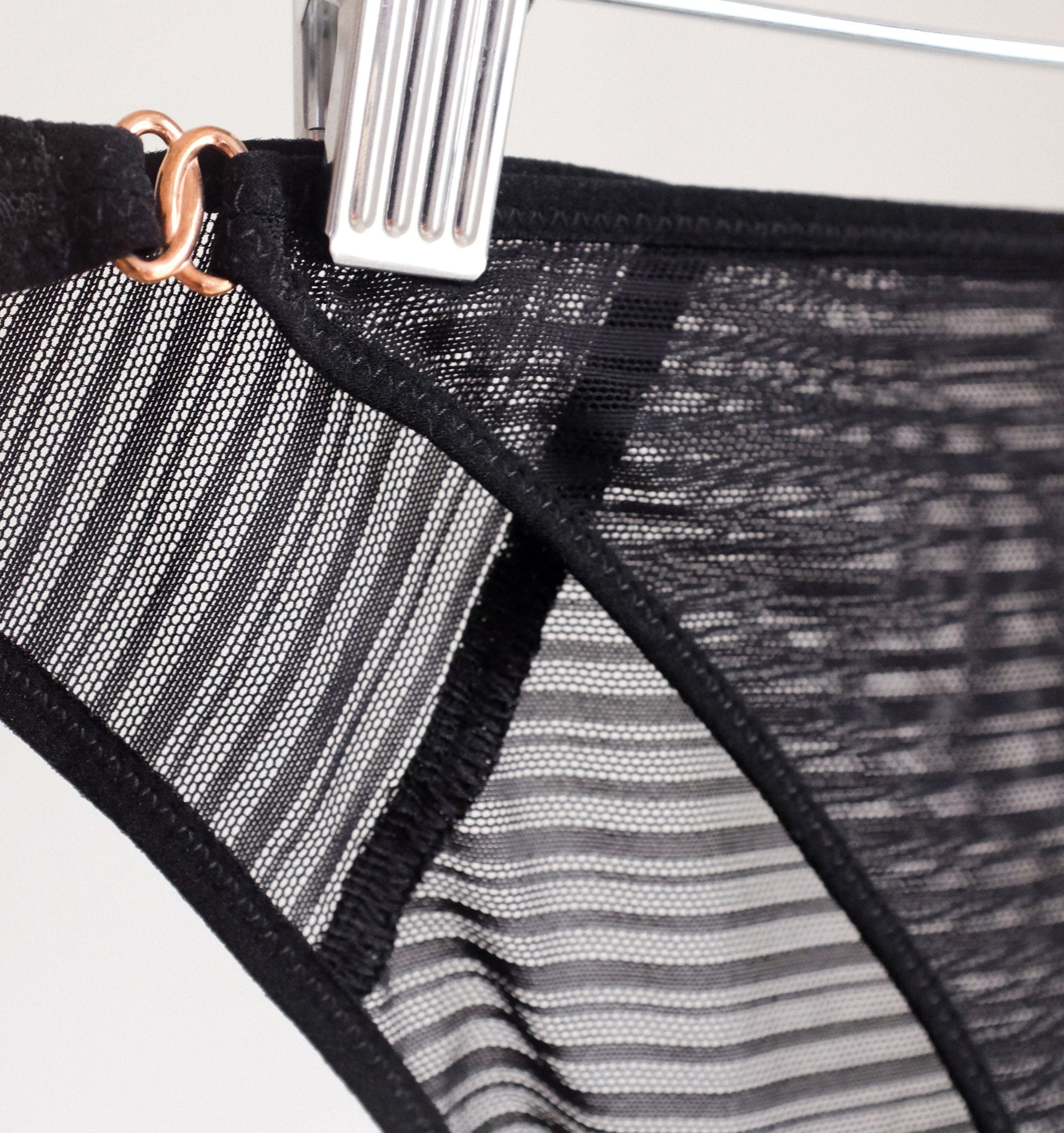 Line mesh bikini brief [Black] Bottoms Simone 