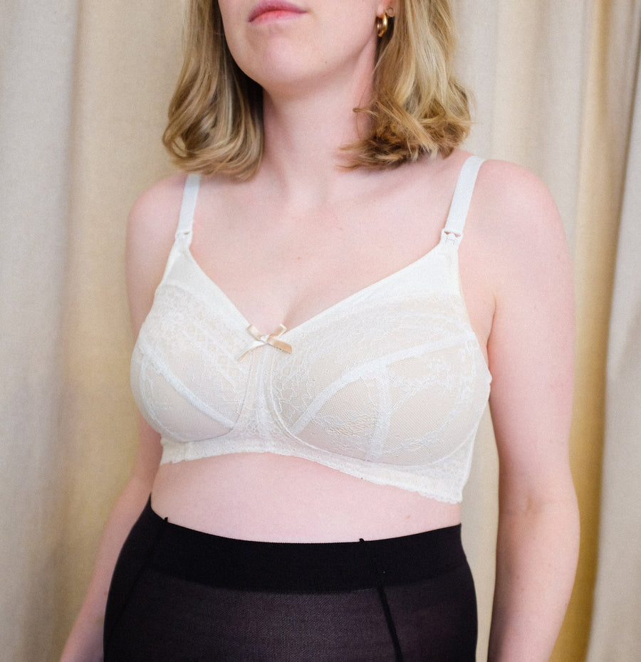White and cream lace nursing bra – The Pantry Underwear