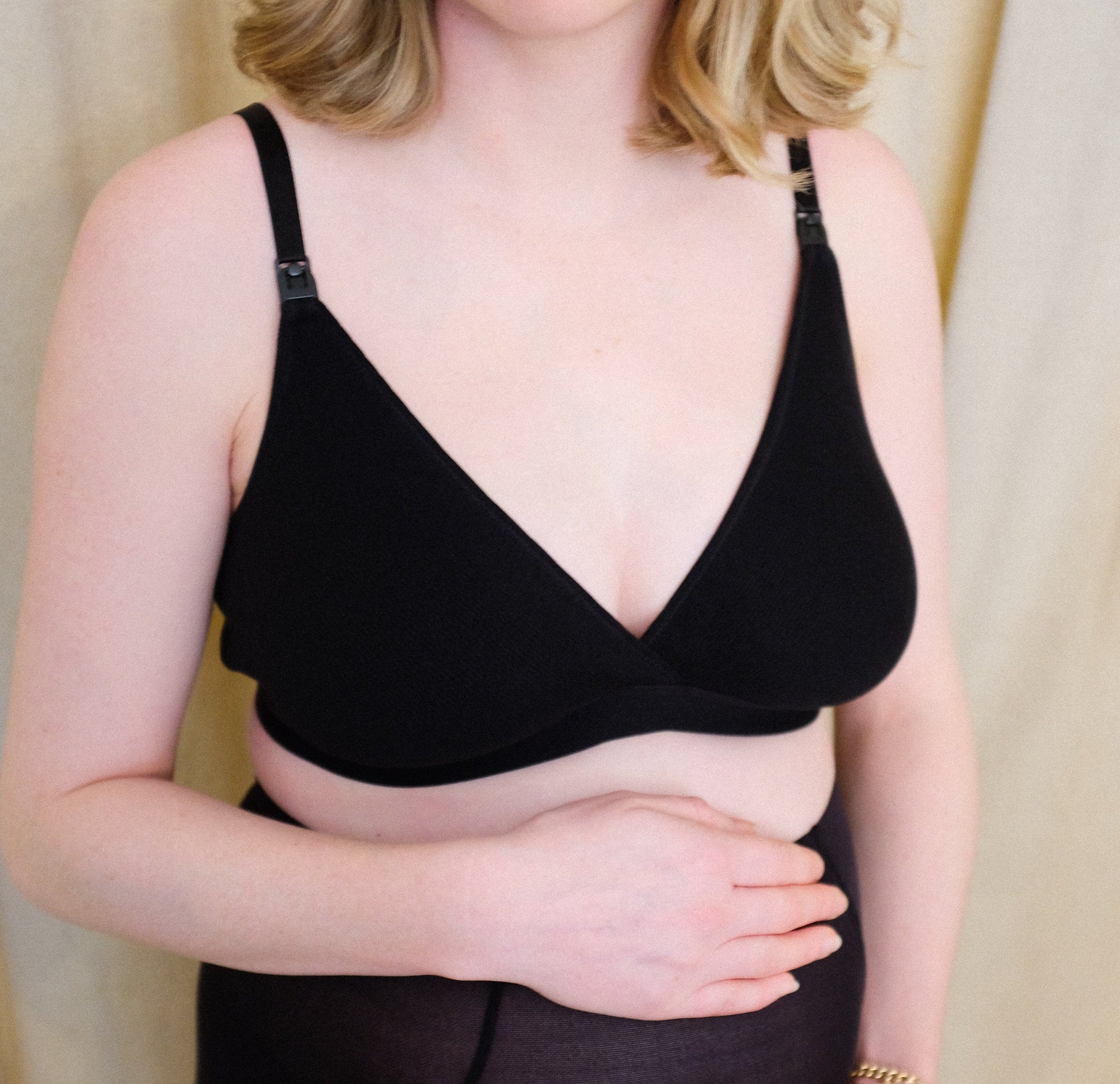 Cotton rib nursing triangle [Black] Maternity Six 