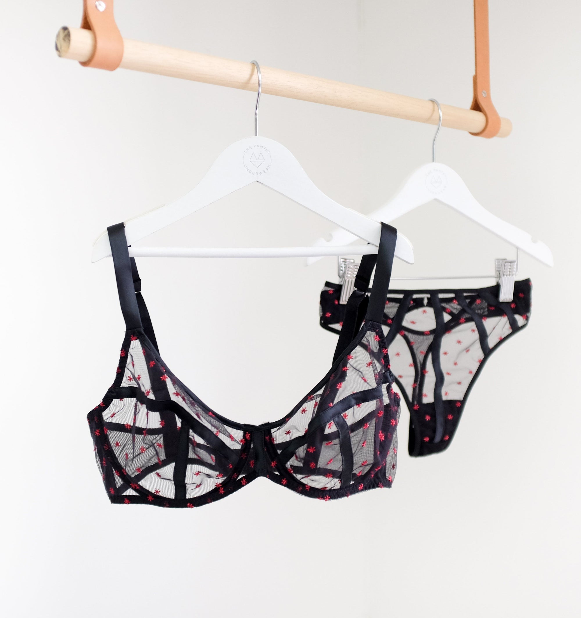 Satin contour plunge bra [Red Fleck] Bras Implicite 