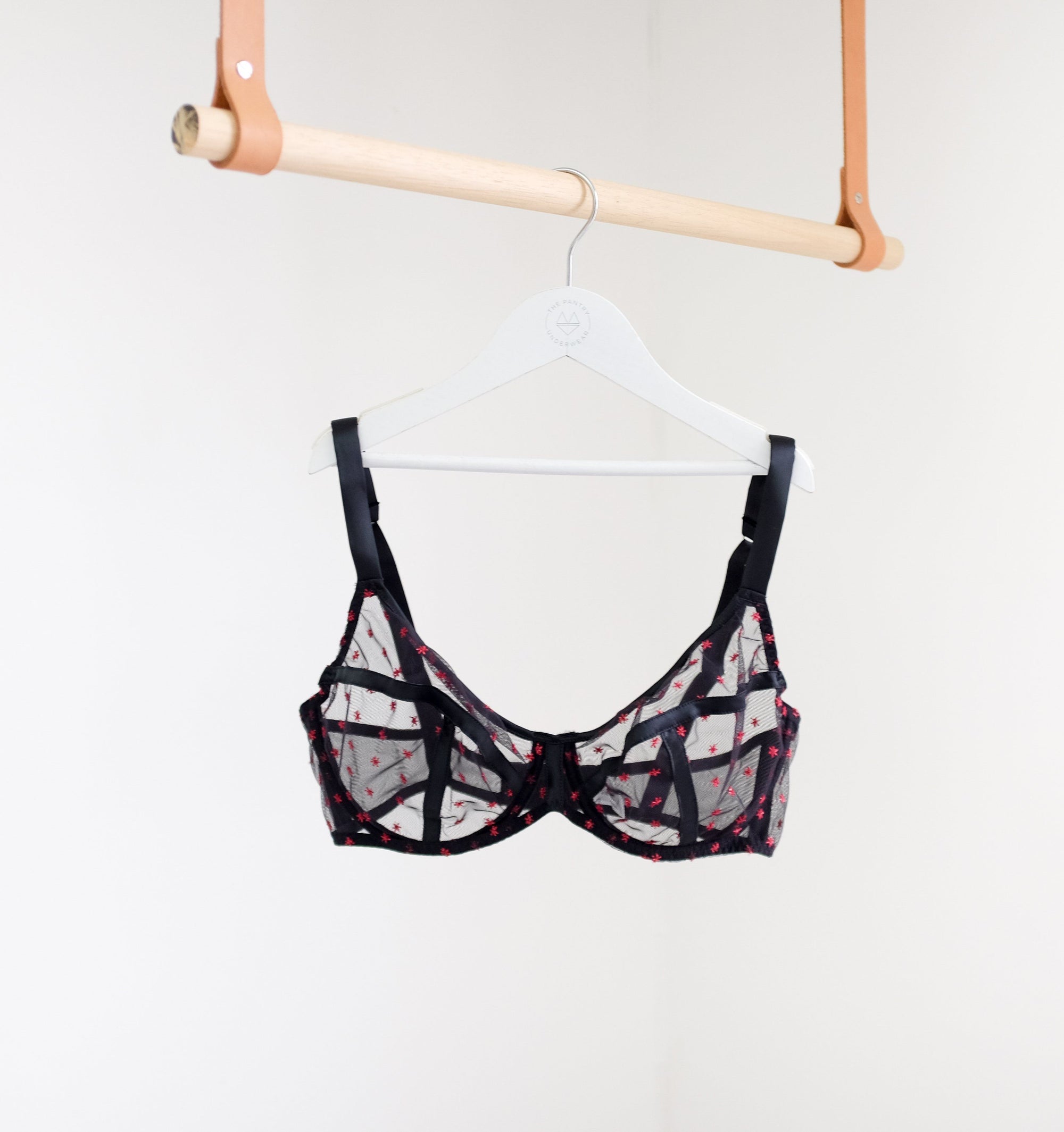 Satin contour plunge bra [Red Fleck] Bras Implicite 