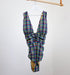 Gingham waffle gold detail multi-tie swimsuit [Blue Gingham] Swim Lilliput & Felix 