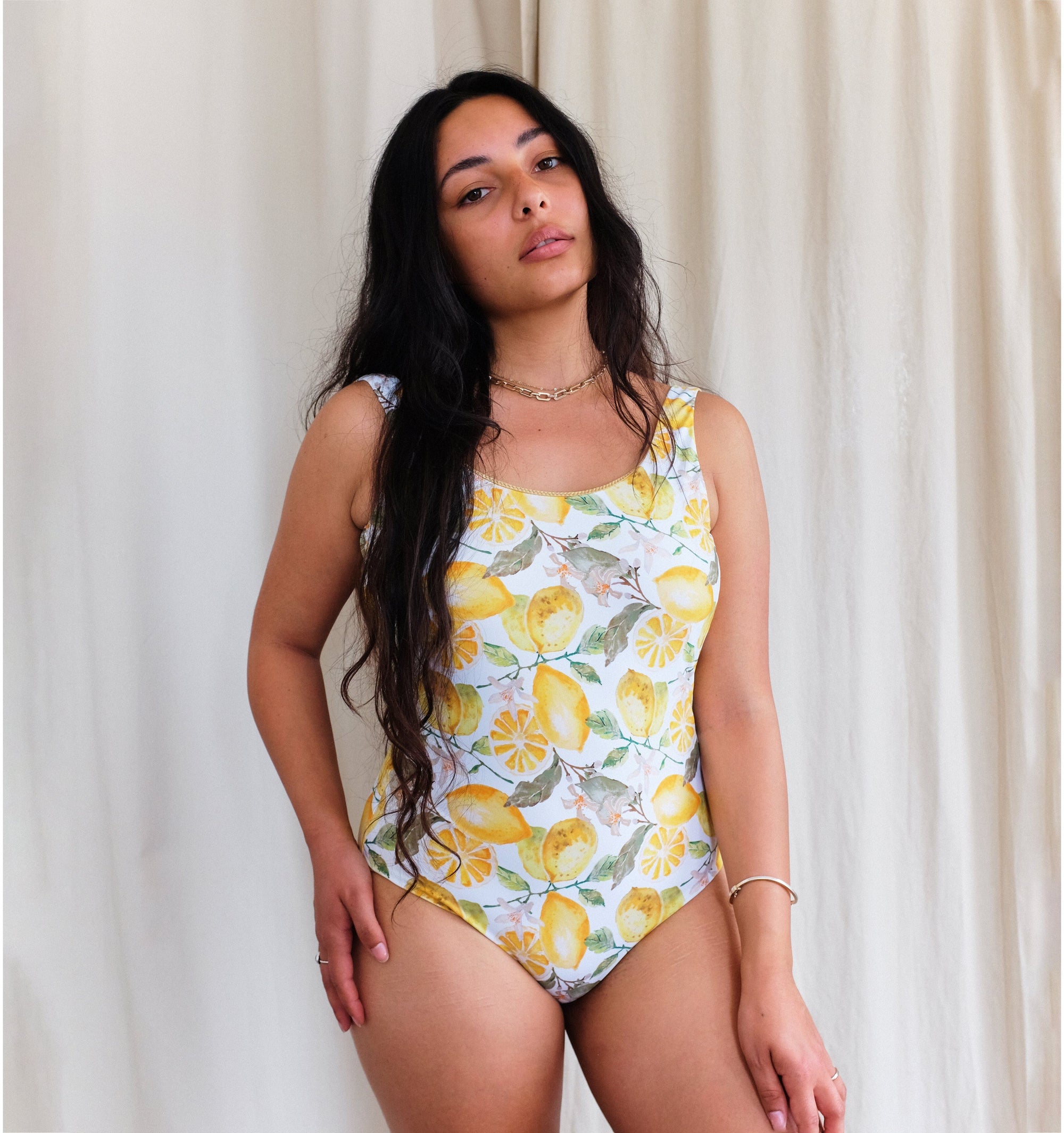 Leotard low-back swimsuit [Lemon] Swim Lilliput &amp; Felix 