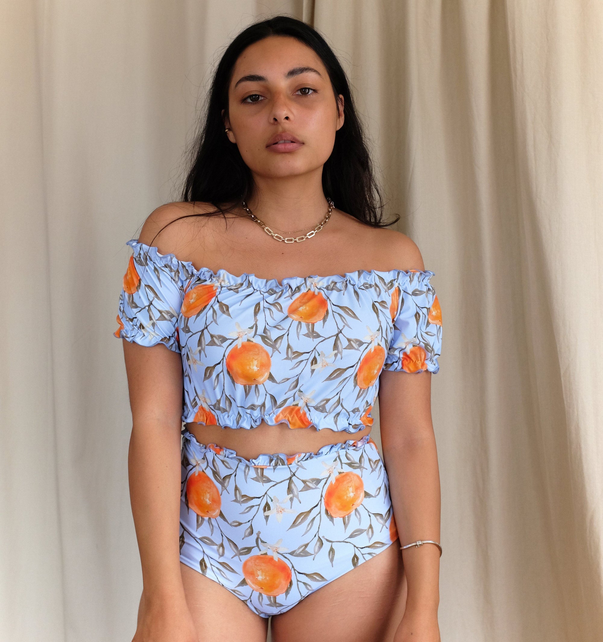 High waisted bikini bottom [Orange Blossom] Swim Lilliput & Felix 