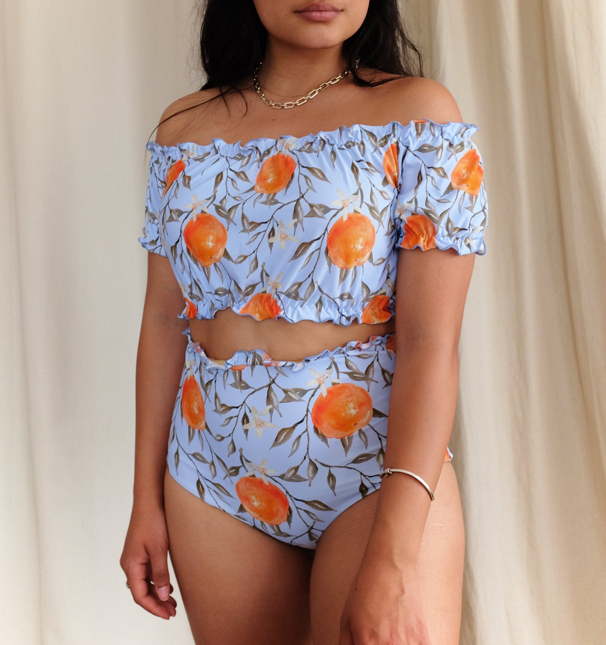 High waisted bikini bottom [Orange Blossom] Swim Lilliput & Felix 